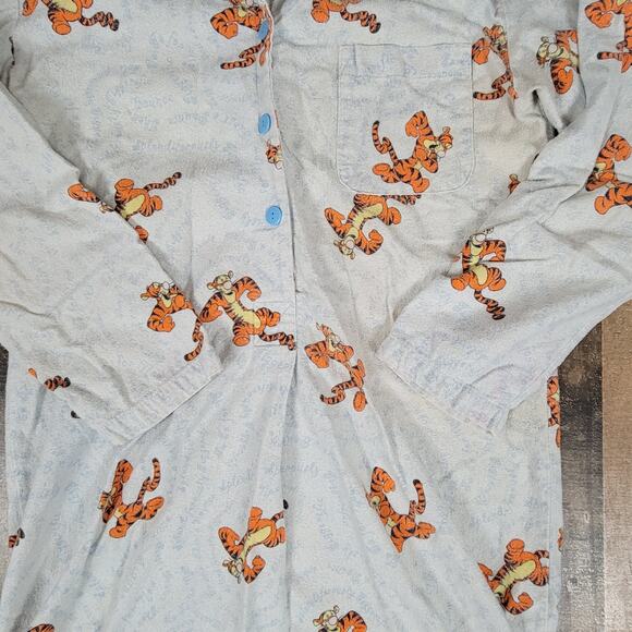 Tigger Vintage 90s Sleepwear Night Gown Womens XS Disney Winnie The Pooh Blue - Picture 4 of 14